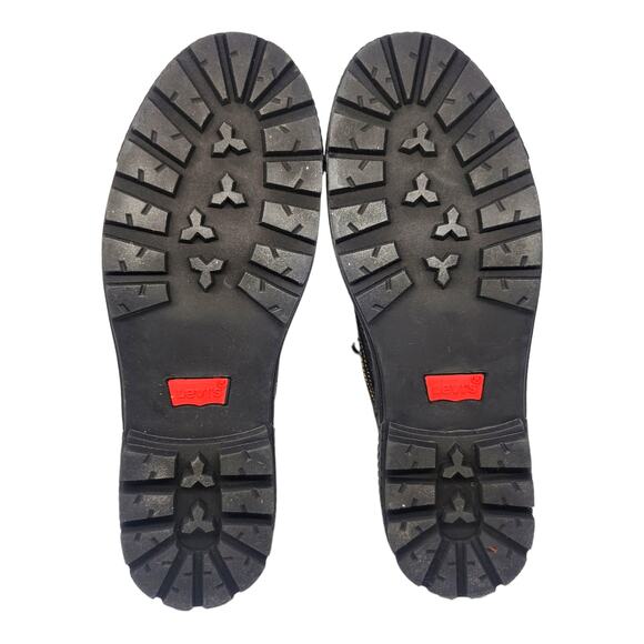 Levis Boots Mens 10 Blue Denim Artesia Hiking Ankle Mid Calf Black Leather Tie - Picture 12 of 12